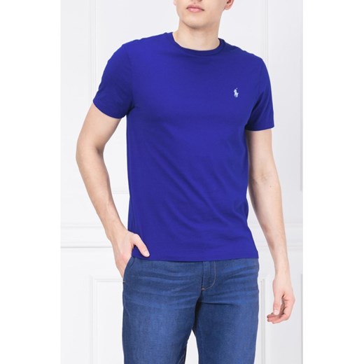 Niebieski t-shirt męski Polo Ralph Lauren z krótkim rękawem 