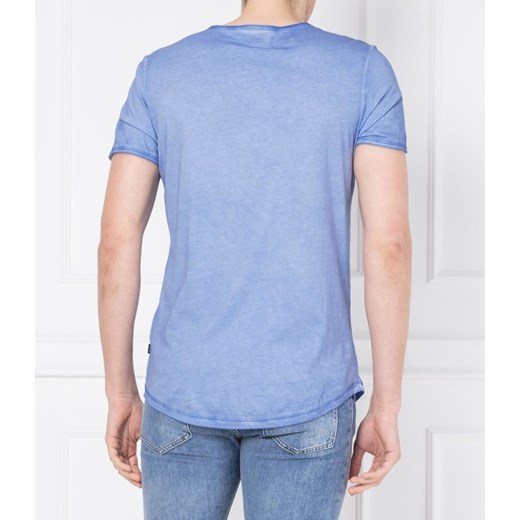 T-shirt męski niebieski Joop! Jeans bez wzorów 