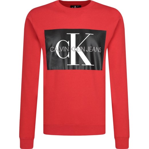 Bluza męska czerwona Calvin Klein w stylu młodzieżowym 