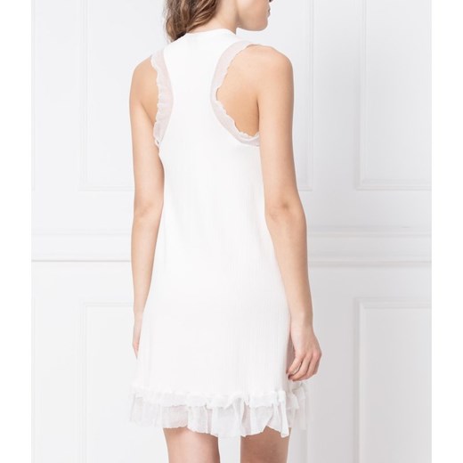 Sukienka Twinset biała mini bez rękawów z okrągłym dekoltem 