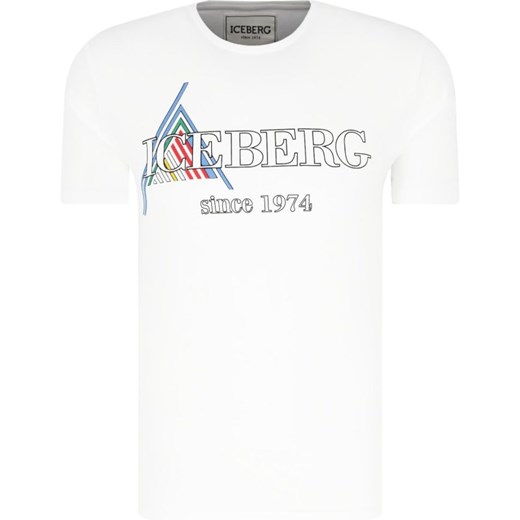 T-shirt męski Iceberg młodzieżowy z krótkim rękawem 