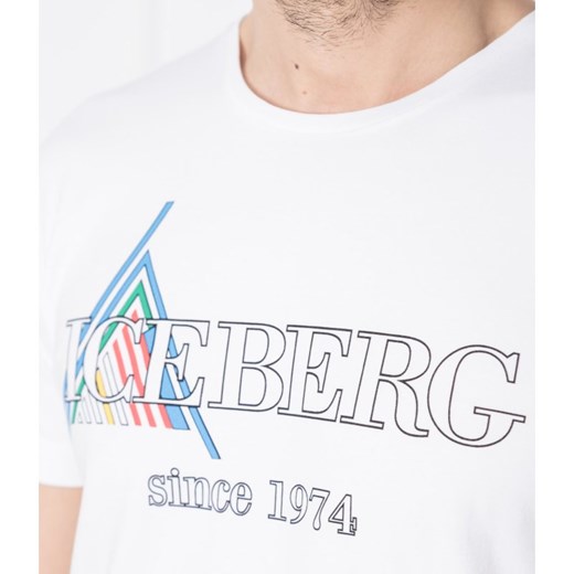 T-shirt męski Iceberg biały młodzieżowy 
