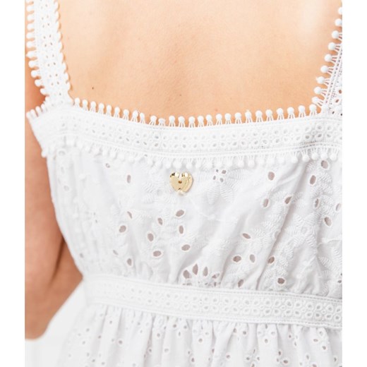 Sukienka Mytwin Twinset z dekoltem karo na ramiączkach biała maxi bez wzorów oversize'owa 