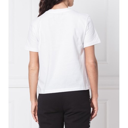 Calvin Klein bluzka damska na wiosnę biała z krótkim rękawem 