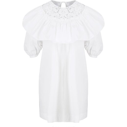 Sukienka N21 casual mini bez wzorów z okrągłym dekoltem biała z krótkim rękawem 