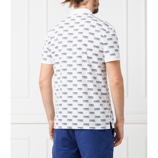 T-shirt męski biały Tommy Jeans w abstrakcyjne wzory z krótkim rękawem 