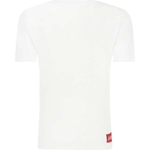 T-shirt chłopięce Calvin Klein biały z napisami z krótkimi rękawami 