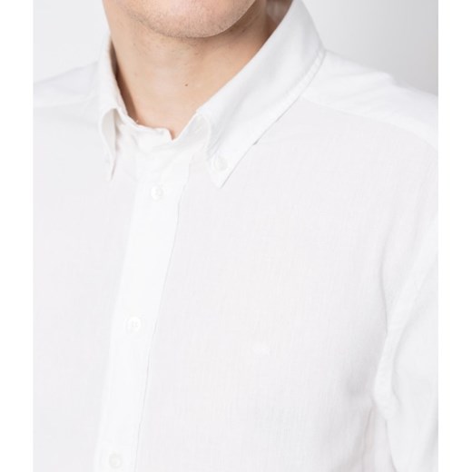 Koszula męska biała Calvin Klein z kołnierzykiem button down bez wzorów 