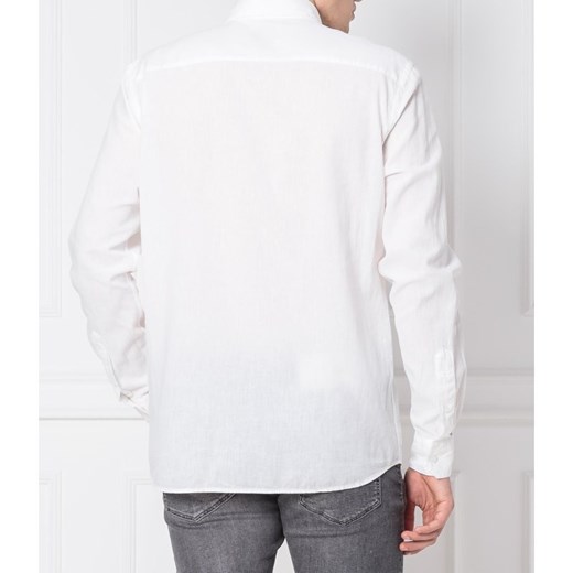 Koszula męska Calvin Klein biała z kołnierzykiem button down bez wzorów z długim rękawem 
