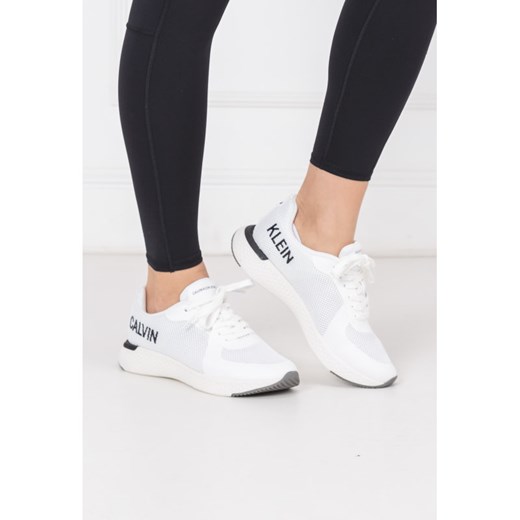 Buty sportowe damskie Calvin Klein do fitnessu sznurowane bez wzorów płaskie 