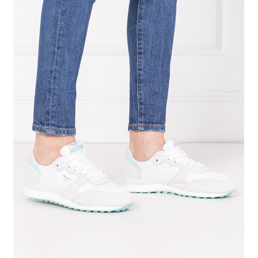Buty sportowe damskie Pepe Jeans na fitness bez wzorów płaskie sznurowane 