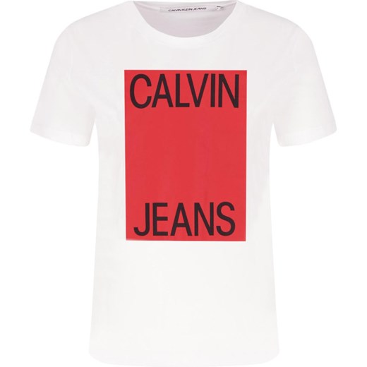 Bluzka damska biała Calvin Klein w stylu młodzieżowym 
