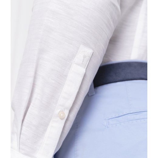 Koszula męska biała Joop! Collection z lnu casual z długimi rękawami 