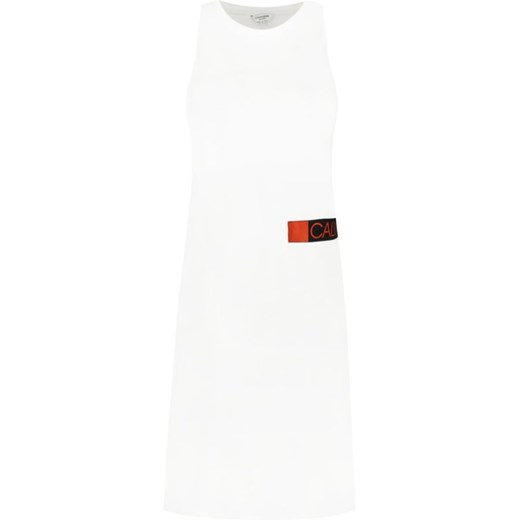 Sukienka Calvin Klein bez rękawów gładka z okrągłym dekoltem 