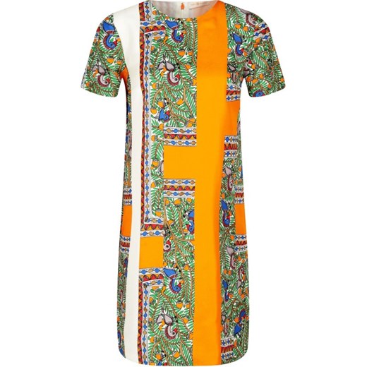 Sukienka Tory Burch w abstrakcyjnym wzorze jedwabna wielokolorowa 