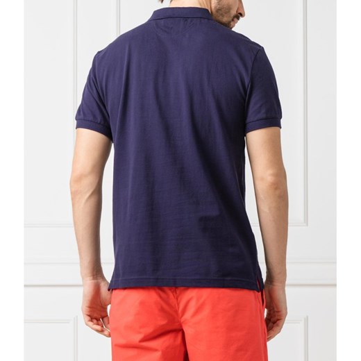 T-shirt męski Hackett London niebieski z krótkimi rękawami casual 