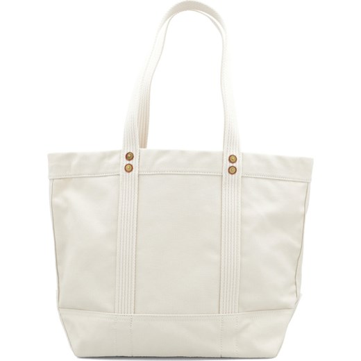 Shopper bag Polo Ralph Lauren biała na ramię z nadrukiem 