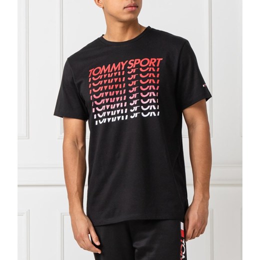 T-shirt męski Tommy Sport z krótkim rękawem czarny 