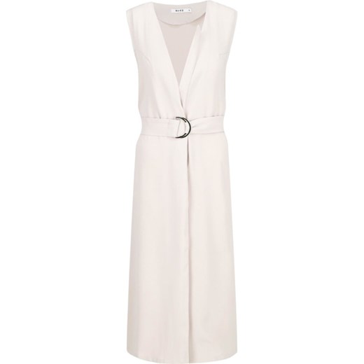 Sukienka NA-KD biała z dekoltem v prosta elegancka midi 