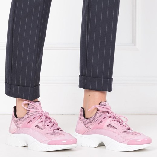 Buty sportowe damskie Kenzo do biegania wiązane różowe płaskie 