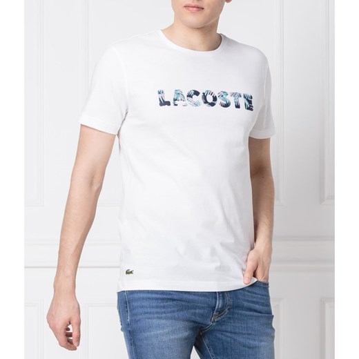 T-shirt męski biały Lacoste z krótkim rękawem 
