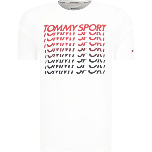 T-shirt męski Tommy Sport biały z krótkim rękawem 