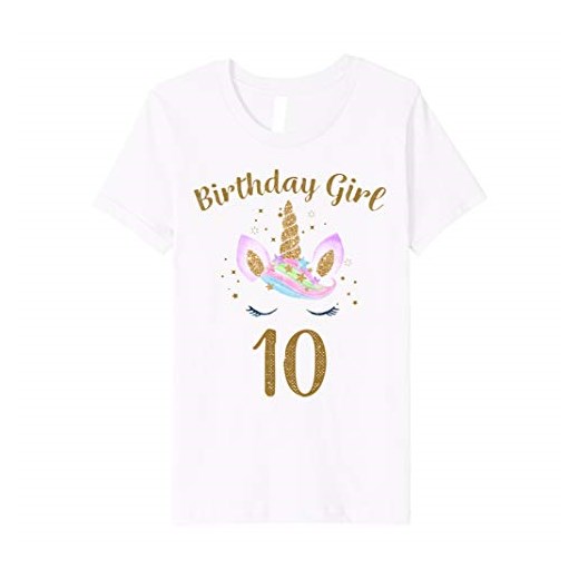 Dziecięca koszulka urodzinowa 10 lat dziewczynka jednorożec