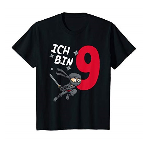 Dzieci 9. Urodziny T-shirt dla chłopców Ninja 9 lat koszulka