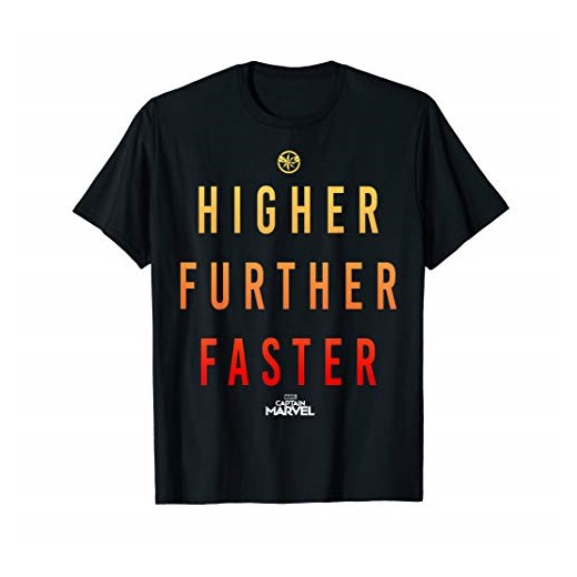 Captain Marvel Higher Further Faster Fade Graphic T-Shirt