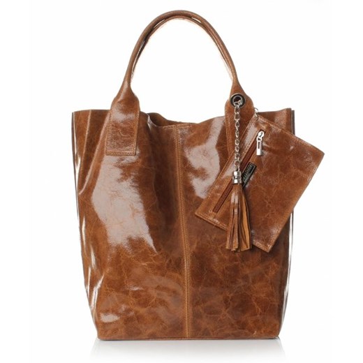 Elegancki Shopperbag Genuine Leather Lakierowana Skóra Ruda (kolory)