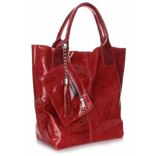 Elegancki Shopperbag Genuine Leather Lakierowana Skóra Czerwona (kolory)