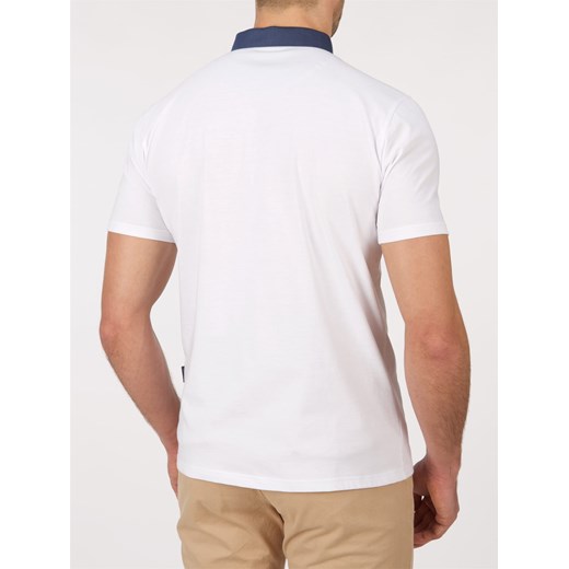 Biały t-shirt męski Lanieri z krótkimi rękawami 