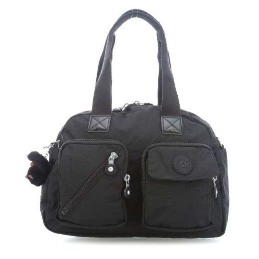 Shopper bag Kipling matowa czarna z poliestru elegancka 