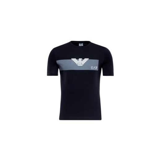 T-shirt męski czarny Ea7 Emporio Armani z krótkim rękawem 