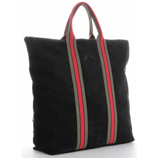 Vittoria Gotti shopper bag duża czarna z zamszu 