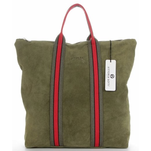 Shopper bag Vittoria Gotti wakacyjna bez dodatków duża zamszowa 