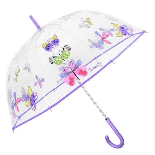 Przezroczysta automatyczna parasolka z nadrukiem motyla (1)  Perletti  ParasoleDlaCiebie.pl