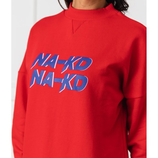 NA-KD bluza damska z napisem czerwona na wiosnę 