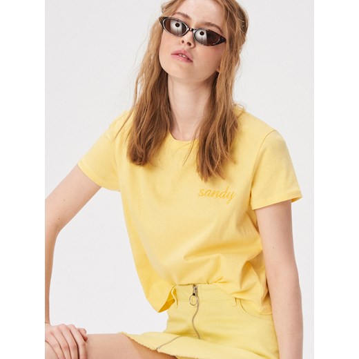 Sinsay - Pastelowy t-shirt - Żółty Sinsay  M 