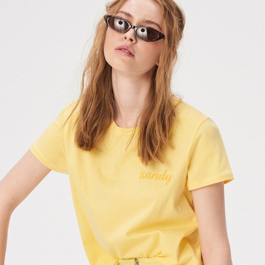 Sinsay - Pastelowy t-shirt - Żółty Sinsay  M 