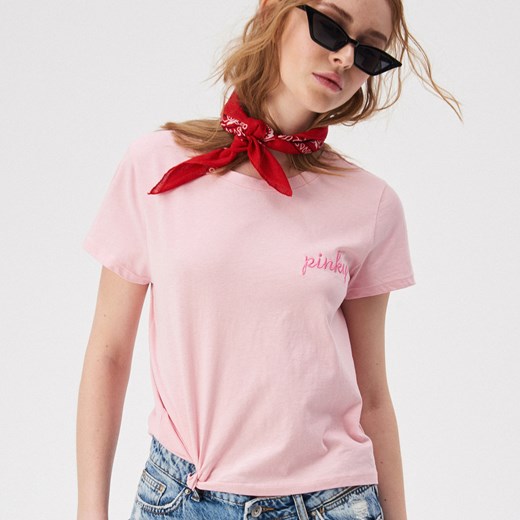 Sinsay - Pastelowy t-shirt - Różowy Sinsay  XS 
