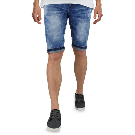 Spodenki męskie jeansowe z przetarciami LX946   34 promocyjna cena merits.pl 