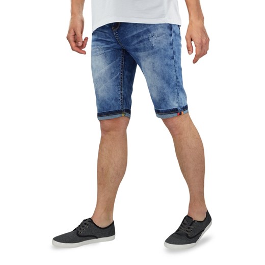 Spodenki męskie jeansowe z przetarciami LX946   38 okazyjna cena merits.pl 
