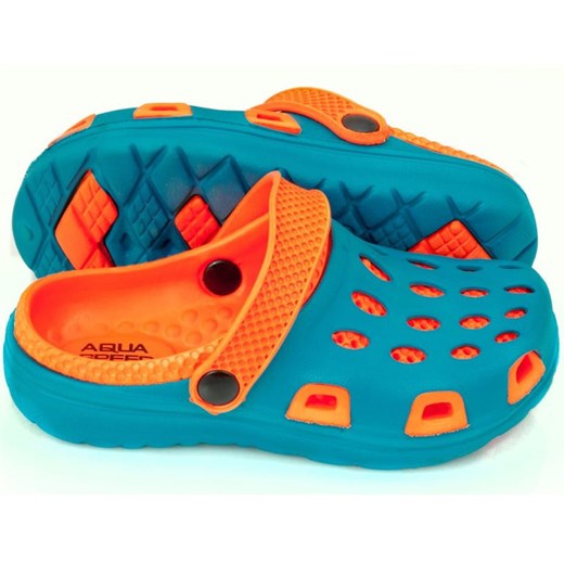 Klapki basenowe dla dzieci Aqua-speed Silvi kol 01 niebiesko pomarańczowe Aqua-Speed  35 SWEAT