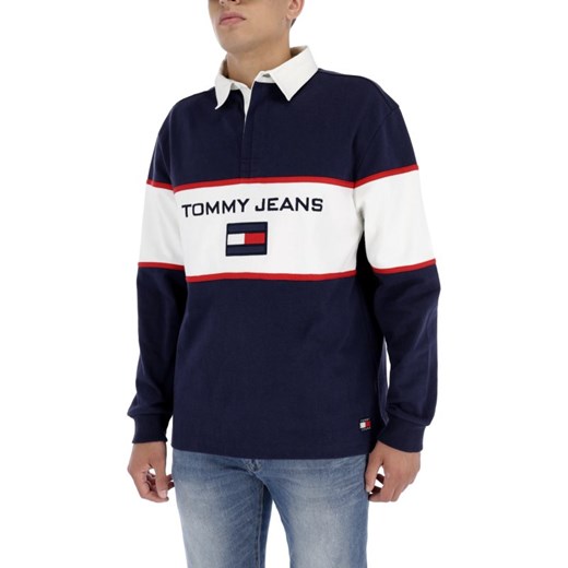 Bluza męska Tommy Jeans młodzieżowa niebieska z napisami 
