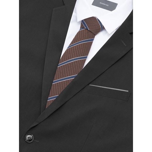 Reserved - Krawat z wełny i jedwabiu - Brązowy Reserved  One Size 