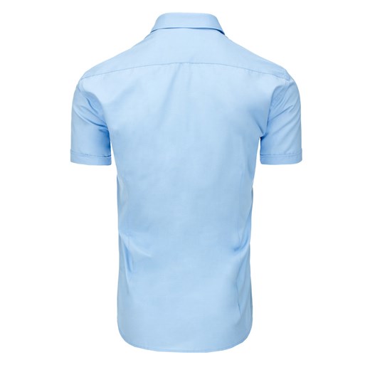 Koszula męska elegancka z krótkim rękawem błękitna KX0751