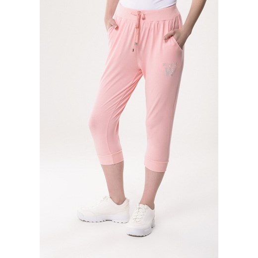 Spodnie sportowe Born2be z dresu różowe na wiosnę 