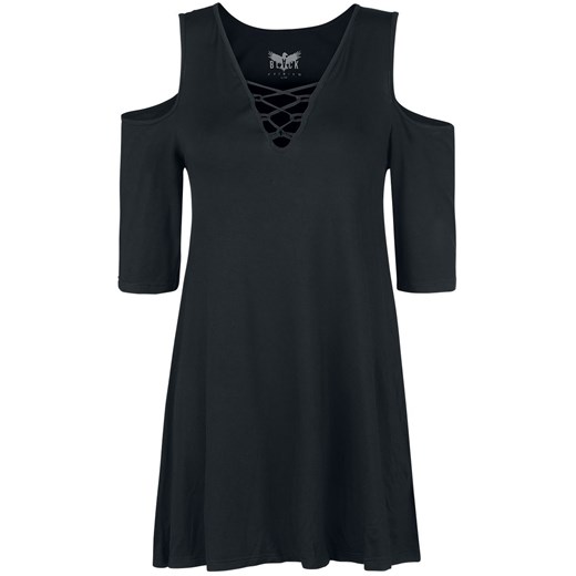 Bluzka damska Black Premium By Emp bez wzorów ze sznurowanym dekoltem casualowa 