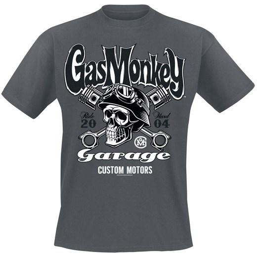 T-shirt męski Gas Monkey Garage z krótkimi rękawami czarny z nadrukami 